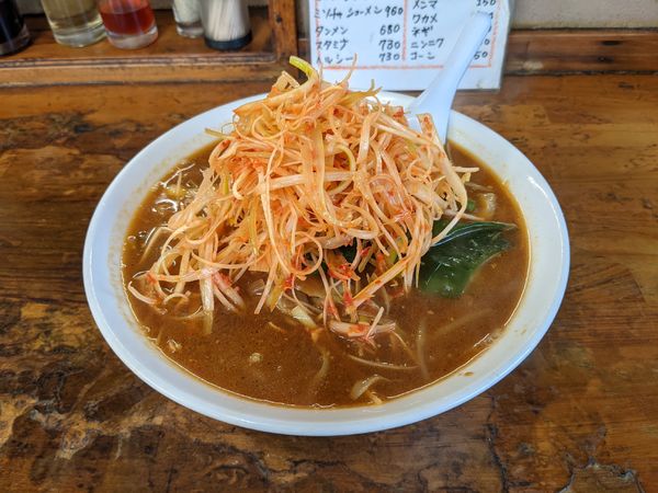 「からねぎみそ(大盛)930円」@手打ちラーメン 笹の写真