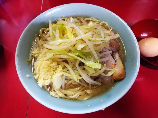「小ラーメン+卵」@ラーメン二郎 中山駅前店の写真