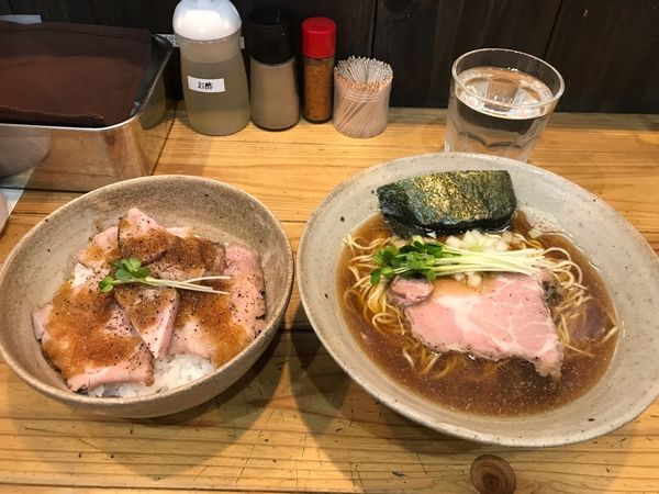 「煮干しそば＋肉丼ご飯」@DAIKUMAの写真