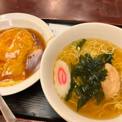 ラーメンと天津丼