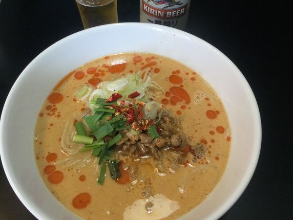 「キリン一番搾り・小瓶+白胡麻担々麺(¥300+650)」@吾ガ輩ハネコの写真