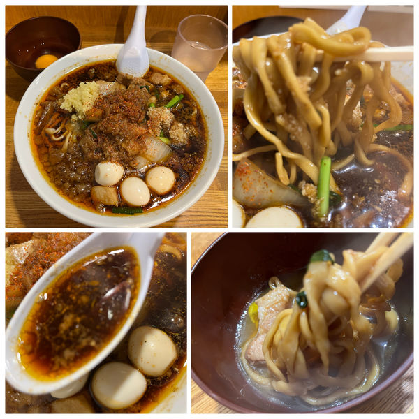 「スタ満そば900円ぽん玉60円まさお60円ニンニクショウ背脂」@元祖スタミナ満点らーめんすず鬼 赤坂店の写真