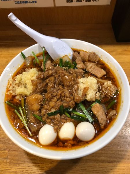 「スタ満ソバ(全部)＋うずら」@元祖スタミナ満点らーめんすず鬼 赤坂店の写真