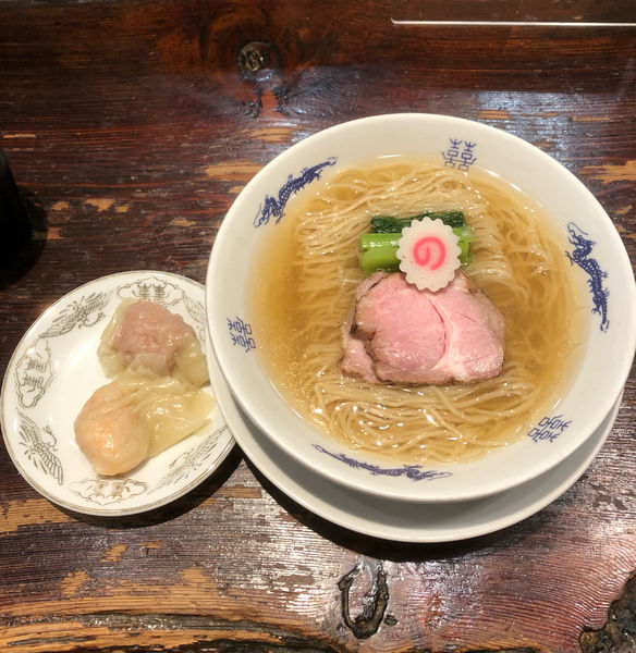 「中華そば+皿ワンタン肉１海老１（￥900+140）」@中華蕎麦にし乃の写真