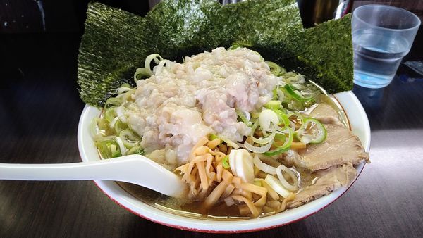 「ラーメン(中･身入りＷ)+海苔･ネギ」@手打ち中華そば 酒田の写真