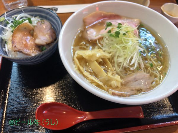 「Ａセット(ふくらーめん＋ミニ炙りチャーシュー丼)1180円」@麺屋ふくの写真