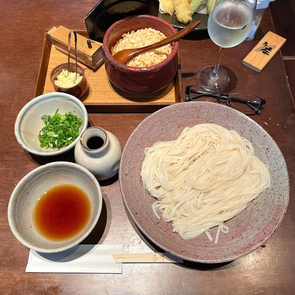「ざるうどん(細打ち)」@根津 釜竹の写真