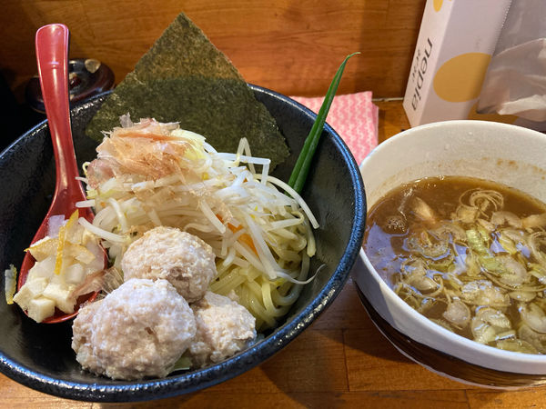 「つけ麺並　鶏団子トッピング」@つけ麺 しろぼしの写真