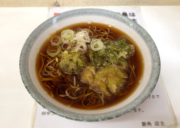 「山菜天そば(520円)」@新角の写真