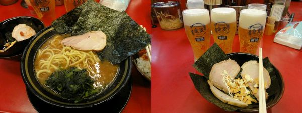 「ラーメン750円硬めバラ半ライス金麦3」@柏 王道家の写真