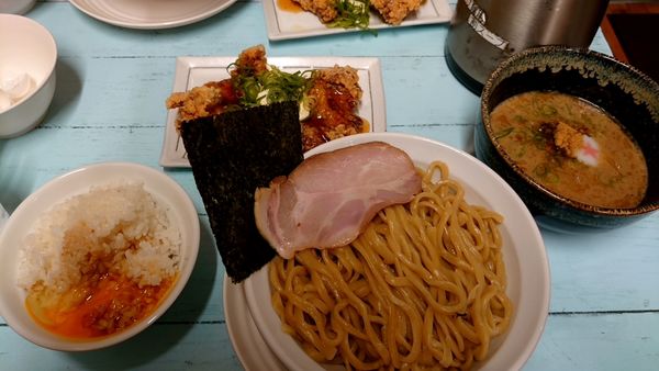 「つけめん+チキン南蛮」@らーめん 岡田の写真