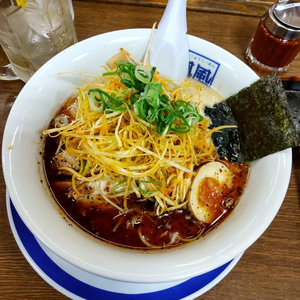 「バリコクトンコツ＋ピリ辛ネギ」@風風ラーメン 北朝霞店の写真