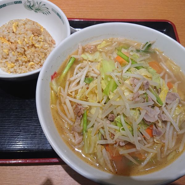 「タンメン半チャーハンセット770円」@日高屋 鎌ケ谷初富店の写真