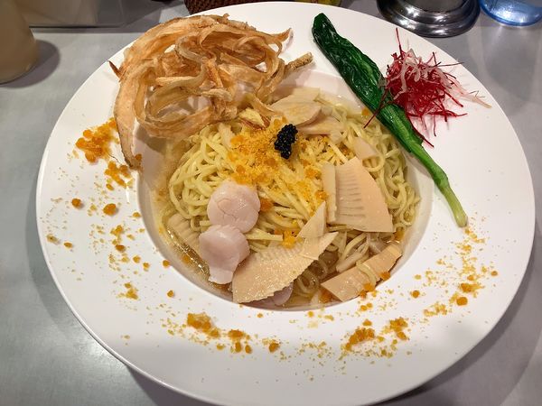 「【限定】新たけのこと帆立のカラスミあえそば」@中華蕎麦 瑞山（ZUIZAN）の写真