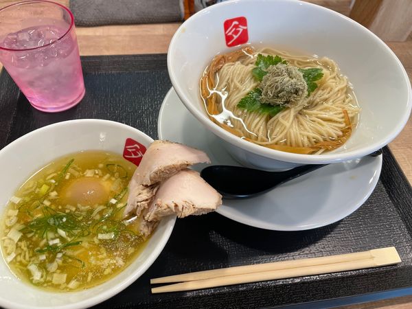 「特製鶏つけ麺 + あさりの和え玉」@KITCHEN TAKANOの写真