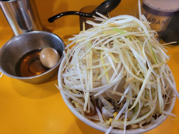 「プチ二郎　カレーんじゃねぇ〜　ねぎ　きまぐれたまご」@ラーメン二郎 八王子野猿街道店2の写真