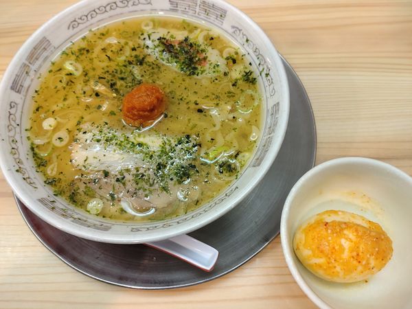 「赤湯からみそラーメン ミニ＋からみそ味玉＝７８０円　※」@龍上海 新横浜ラーメン博物館店の写真