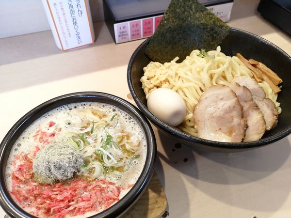 「特製小悪魔つけ麺(大盛、冷盛)」@麺屋 赤橙の写真