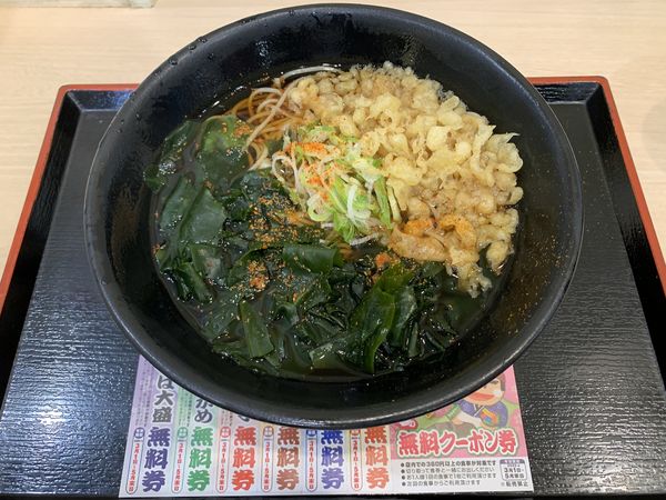 「わかめそば 460円」@ゆで太郎 東陽5丁目店の写真