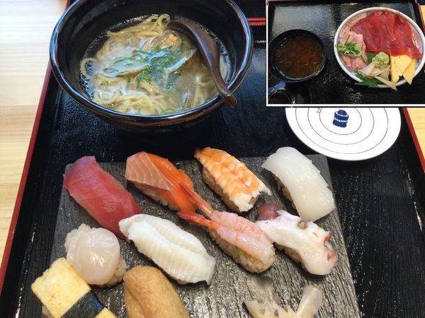 「寿司鯛出汁ラーメンセット　９９０円」@鮨・酒・肴 杉玉 北千住の写真