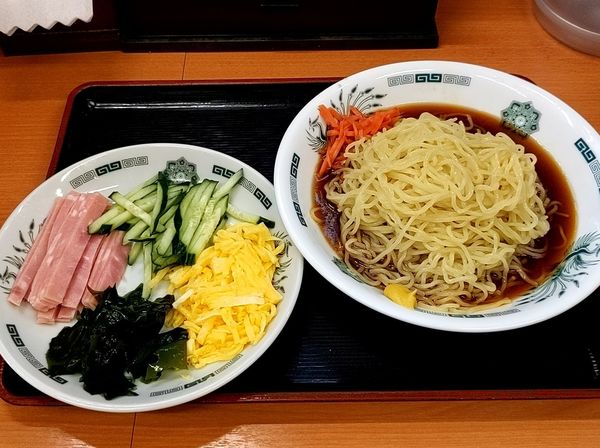 「黒酢しょうゆ冷し麺」@日高屋 赤羽東口店の写真