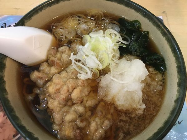 「納豆天そば」@丸富そばの写真