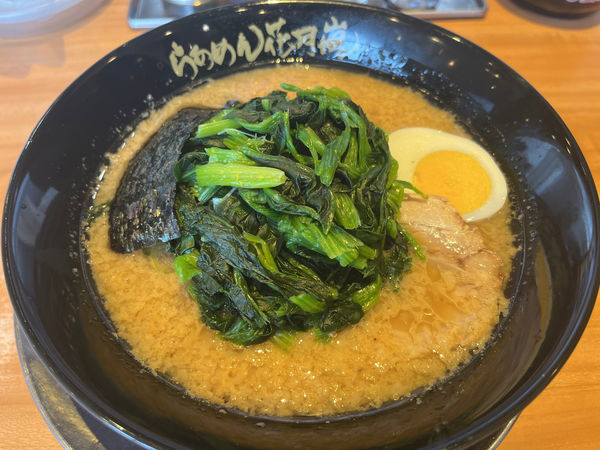 「ほうれん草ラーメン　麺硬め」@らあめん花月嵐 戸田美女木店の写真
