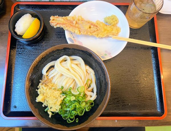 「ぶっかけ小（冷）+ちくわ天」@地上最強のウドン ゴッドハンドの写真