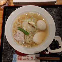 鯛塩らぁ麺　半熟味付け煮卵　あおさのり