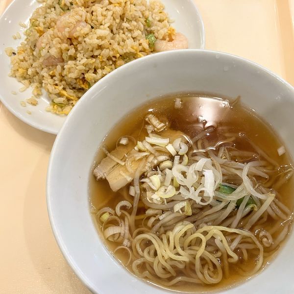 「エビチャーハン半ラーメンセット820円」@中華達人 桃源の写真