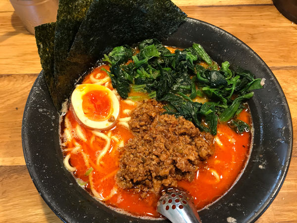 「坦々麺2辛 ほうれん草 中盛固め少な目 930円」@壱八家 つきみ野店の写真