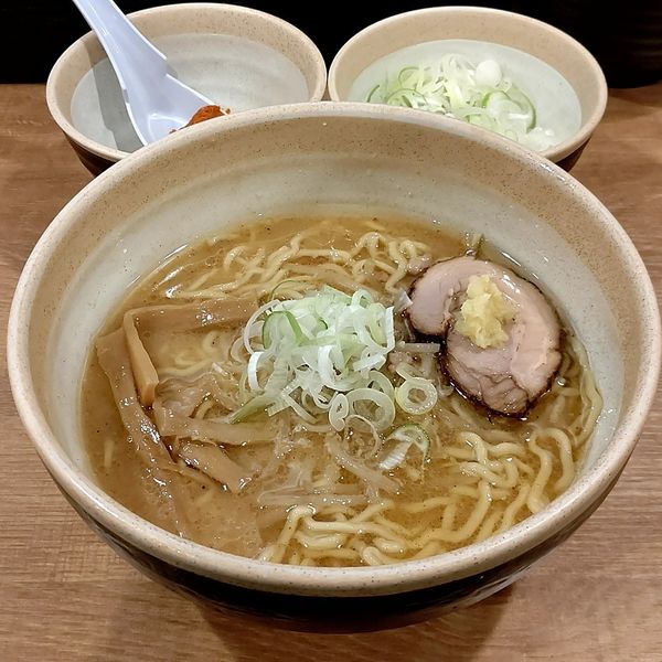 「味噌＋ねぎ(別皿)＋辛味噌(別皿)」@らーめん 福籠の写真