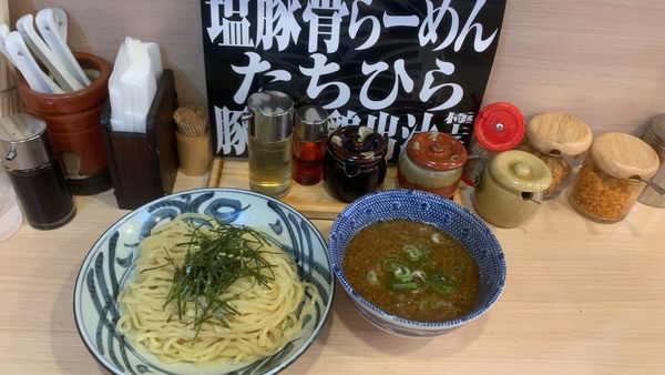 「魚介だしつけ麺750」@塩豚骨らーめん たちひらの写真