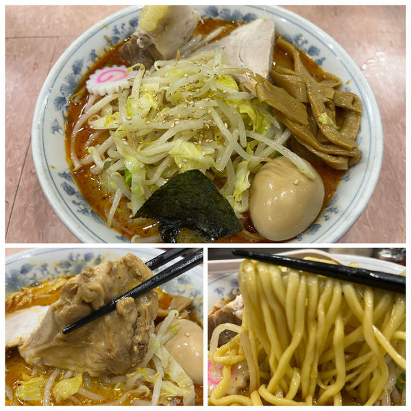 「中華そば(小)700円 野菜120円 担々50円 麺カタメ」@所沢大勝軒の写真