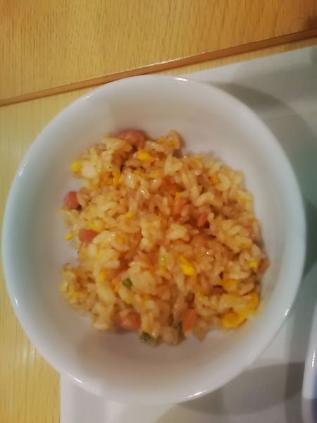 「ぎょうざ3個と半チャーハンセット(420円)」@リンガーハット テラスモール松戸店の写真