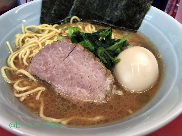 「ラーメン並(650円)硬め普通普通、小ライス味玉」@横浜ラーメン 武蔵家 大宮店の写真