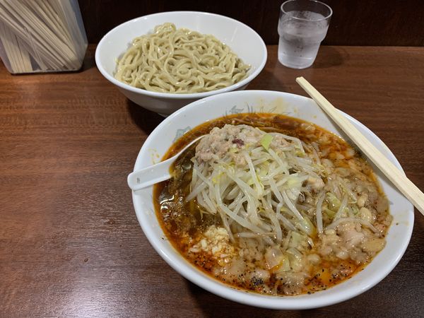「つけ麺（麺少なめ）+ニンニク+アブラ　920円」@D麺の写真