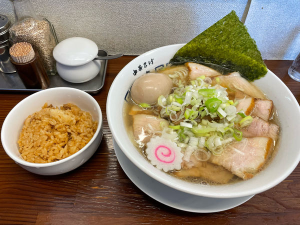 「肉そば（味玉）・肉めし（ランチサービス）」@中華そば 馥の写真