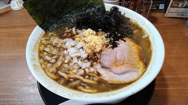 「【限定】青森にんにぼラーメン+海苔」@長尾中華そば 東京神田店の写真