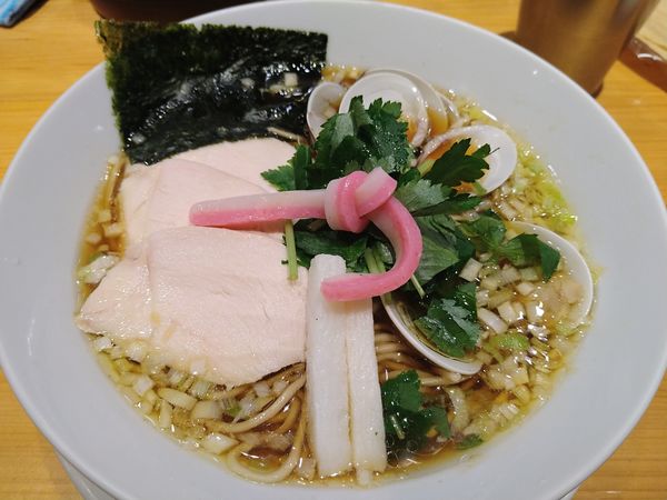 「鶏煮干し蛤トリプルSOBA」@Ginza Noodles むぎとオリーブの写真