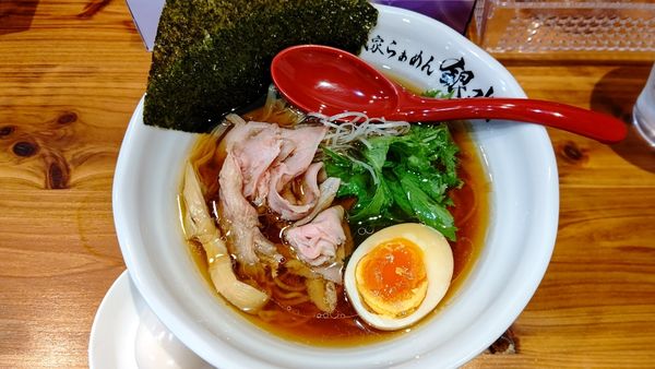 「淡麗醤油+味玉」@古民家らぁめん銀水の写真