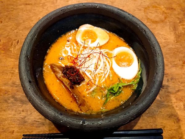 「海老ポタらぁめん」@俺の創作らぁめん 極や 上野広小路店の写真