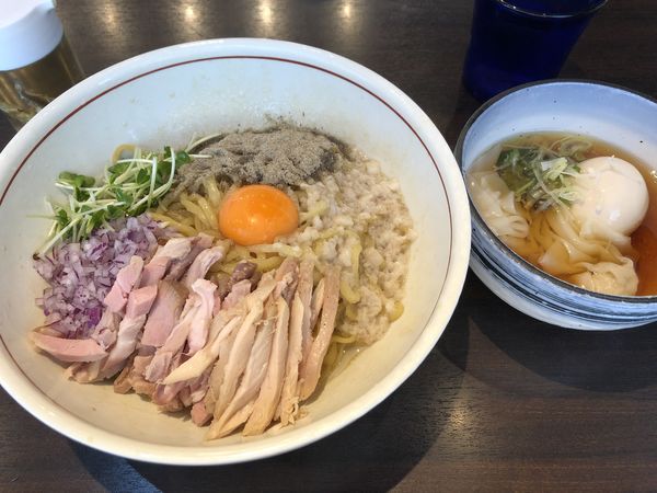 「特製煮干し油そば大盛　ワンタンスープ付」@麺屋 彩音 ~Sign~の写真