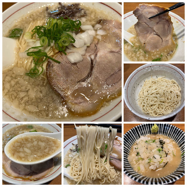 「【限定】にぼ豚骨博多風極細麺800円替え玉100円飯割り」@寿製麺よしかわ 川越店の写真