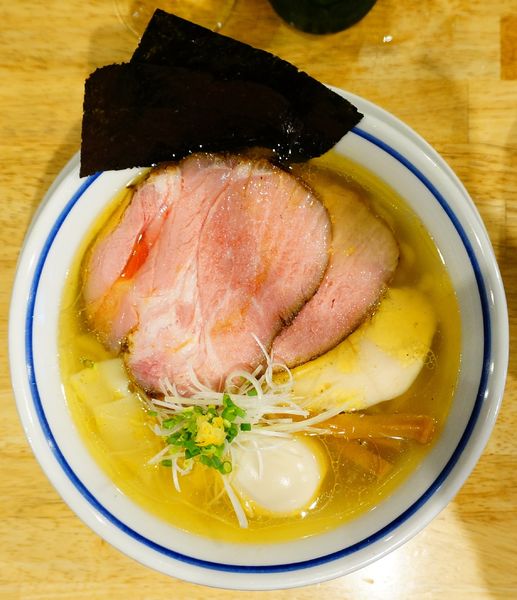 「特製中華そば（塩）＋ビール（小瓶）」@手打式超多加水麺 ののくらの写真