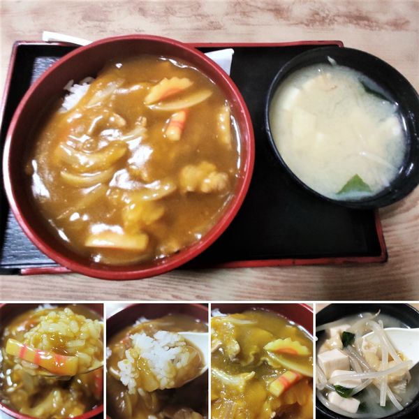 「セットのミニカレー丼」@辰巳庵の写真