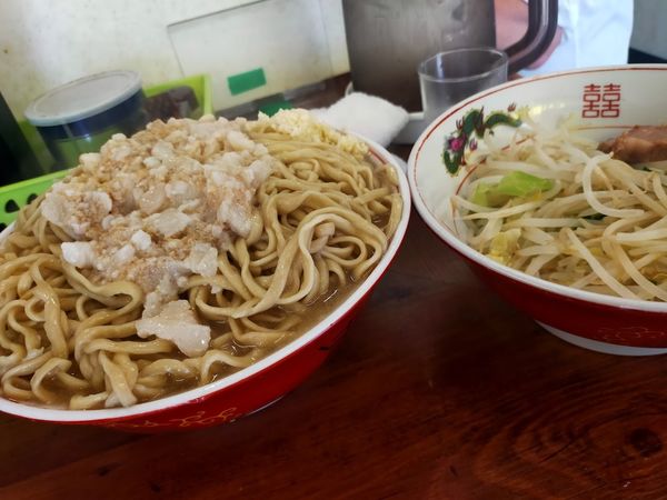 「大・葱（麺増し・麺硬め・脂・にんにく）」@ラーメン二郎 品川店の写真