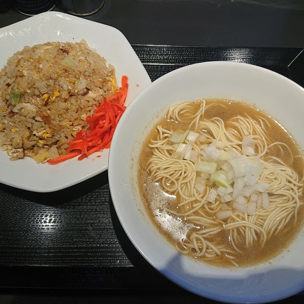 「淡麗かけソバ(塩)1000円、炒飯500円」@煮干乱舞の写真