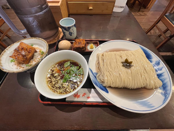 「特製つけそば大盛り＋角煮丼(¥1100＋¥150＋¥400)」@食煅 もみじの写真