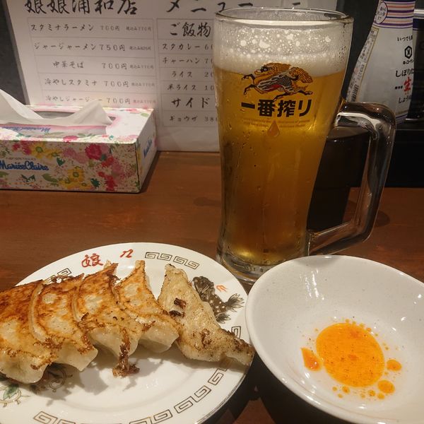 「冷やしスタミナ770円、半ライス110円、餃子420円他」@娘娘 浦和仲町店の写真